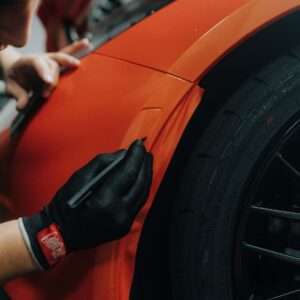 a vehicle being wrapped
