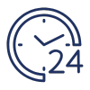 24 with a clock icon
