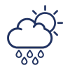 rain cloud with sun icon