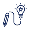 pencil with idea bulb icon