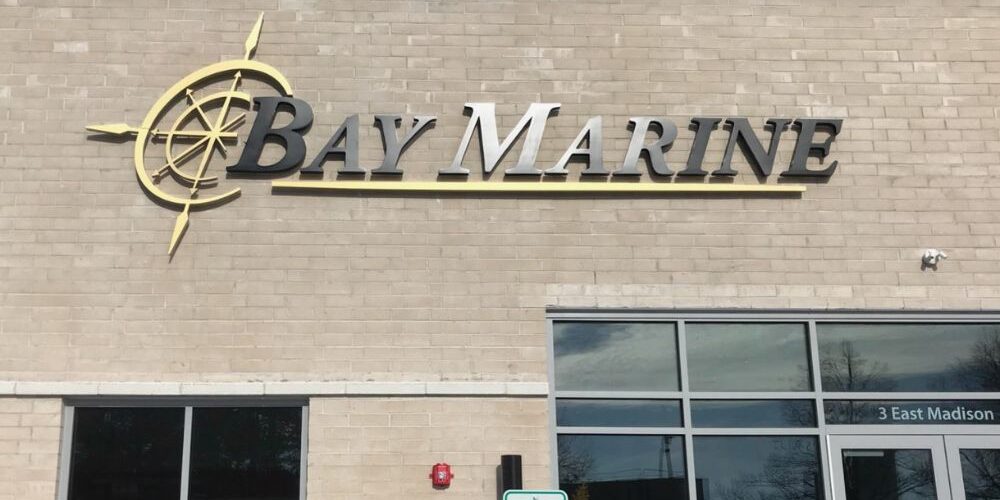 channel lettering sign for Bay Marine